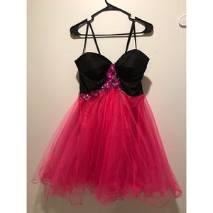Pink and Black Short Juliet Dress